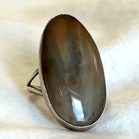 Montana Agate Statement Cocktail Ring - Picture 1 of 3